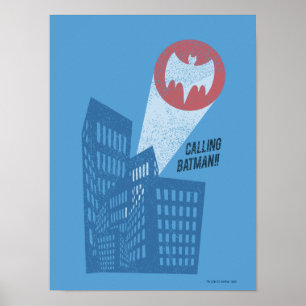 Batman-Logo-Grafik aufrufend Poster