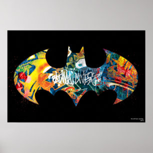 Batman-Logo Neon 80er Graffiti Poster