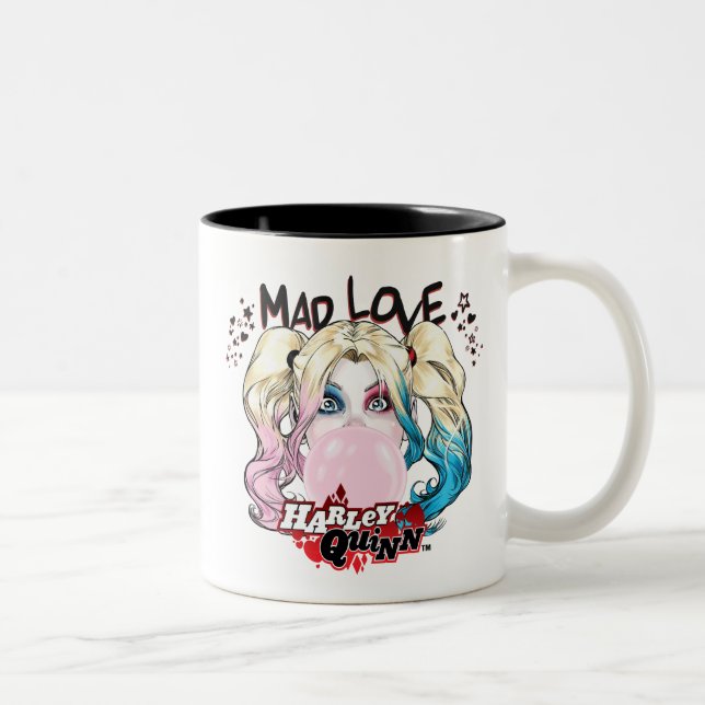 Batman | Mad Liebe Harley Quinn Kaububble Gum Zweifarbige Tasse (Rechts)