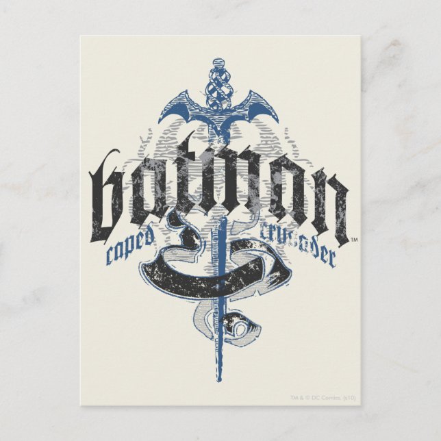 Batman | Name mit Sword-Logo Postkarte (Vorderseite)