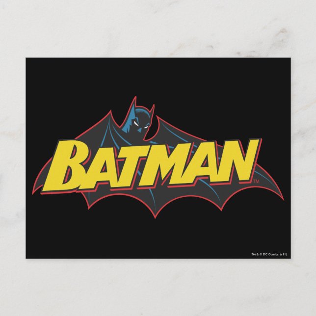 Batman | Old School Logo Postkarte (Vorderseite)