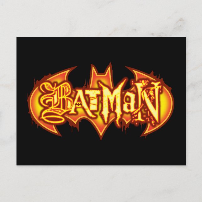 Batman | Orange Saisonale Logo Postkarte (Vorderseite)
