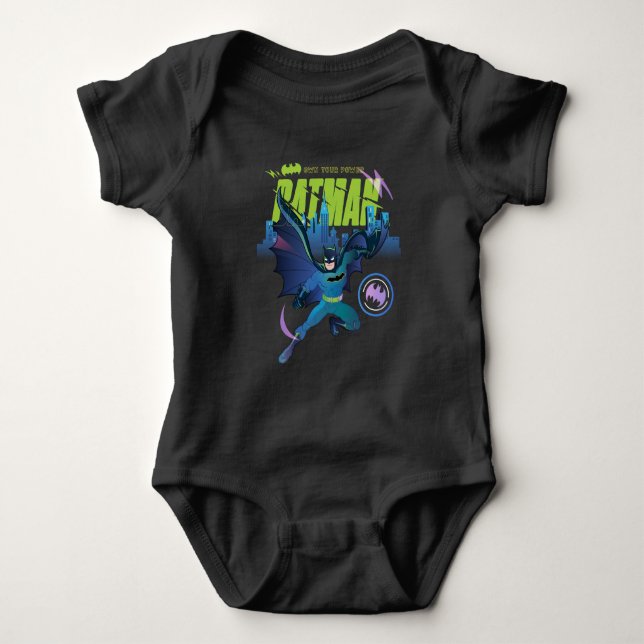 Batman "Own Your Power" City Graphic Baby Strampler (Vorderseite)