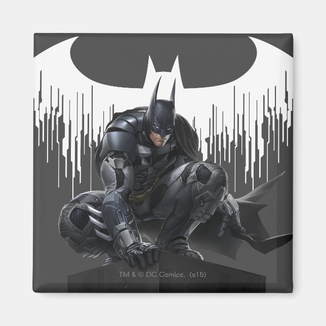 Batman Perched auf einer Säule Magnet (Vorne)