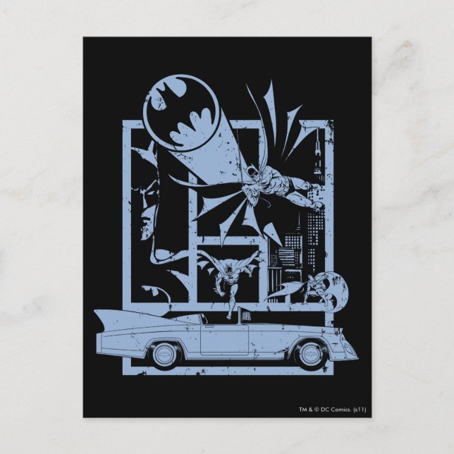 Batman - Picto Blue Postkarte (Vorderseite)