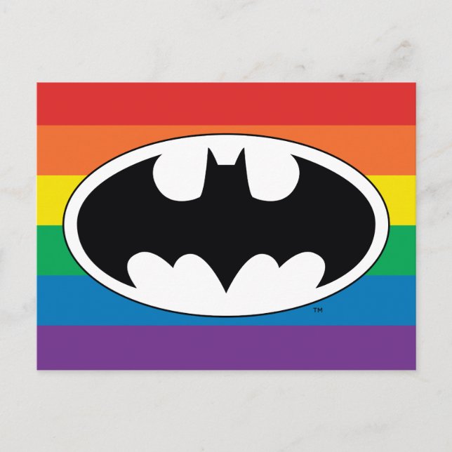 Batman Rainbow-Logo Einladungspostkarte (Vorderseite)