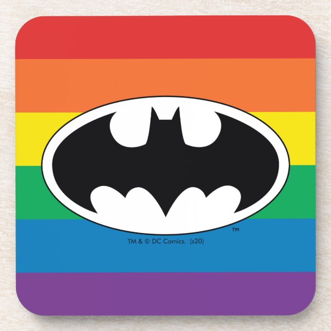 Batman Rainbow-Logo Getränkeuntersetzer (Vorderseite)
