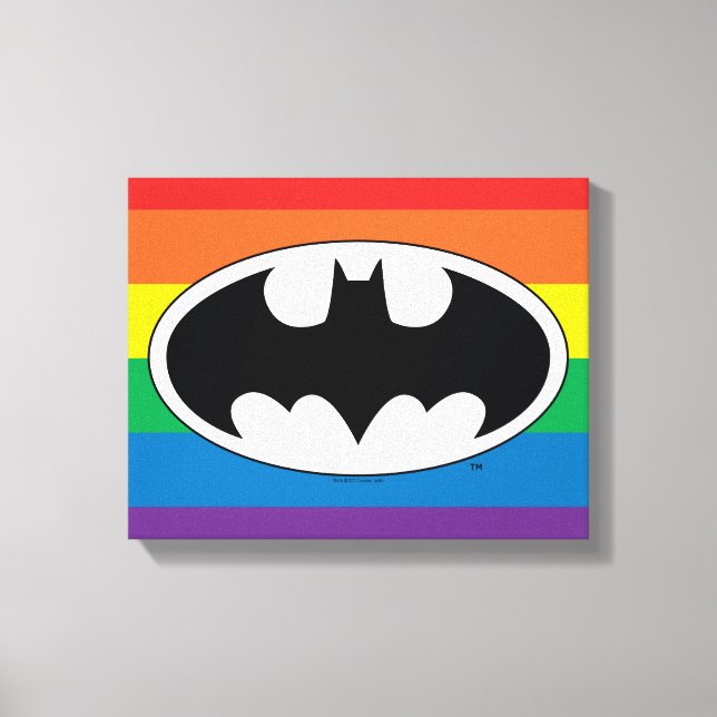 Batman Rainbow-Logo Leinwanddruck (Vorderseite)