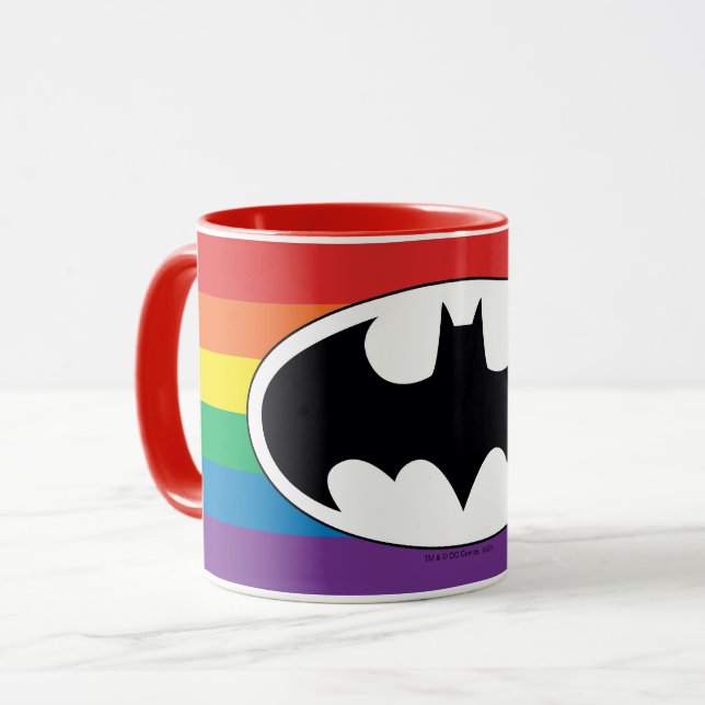 Batman Rainbow-Logo Tasse (Vorderseite Links)