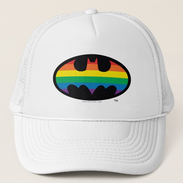 Batman Rainbow-Logo Truckerkappe (Vorderseite)