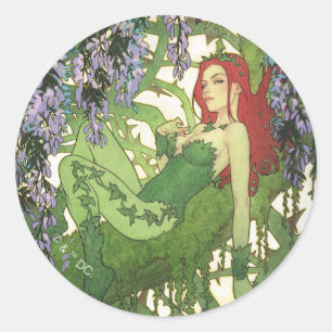 Batman Rebirth Poison Ivy Cover Illustration Runder Aufkleber