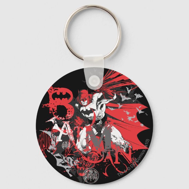 Batman Red und Black Collage Schlüsselanhänger (Vorderseite)
