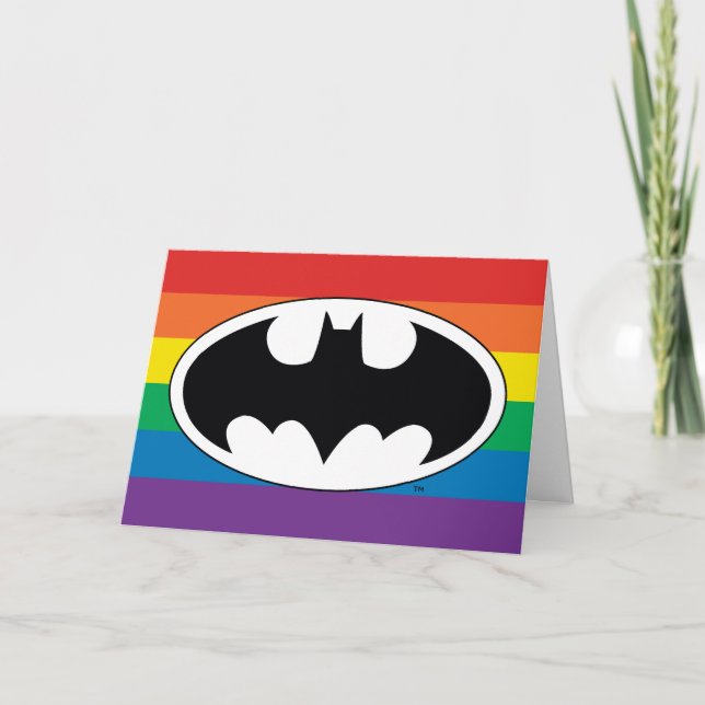 Batman-Regenbogen-Logo Karte (Vorderseite)
