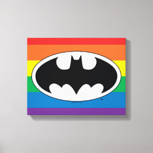Batman Regenbogen-Logo Leinwanddruck
