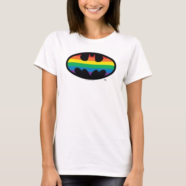 Batman-Regenbogen-Logo T-Shirt (Vorderseite)