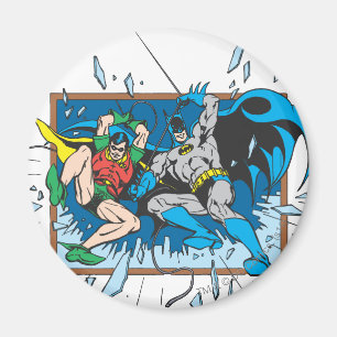 Batman & Robin zerbrechen Fenster Magnet