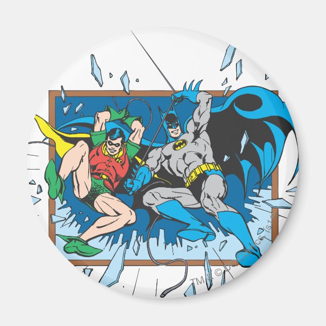 Batman & Robin zerbrechen Fenster Magnet (Vorne)