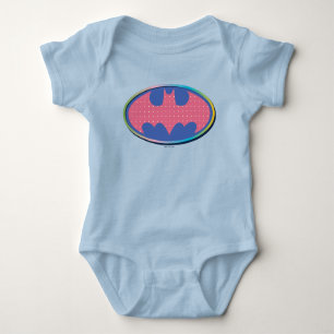 Batman Rosa Polka-Dot-Logo Baby Strampler