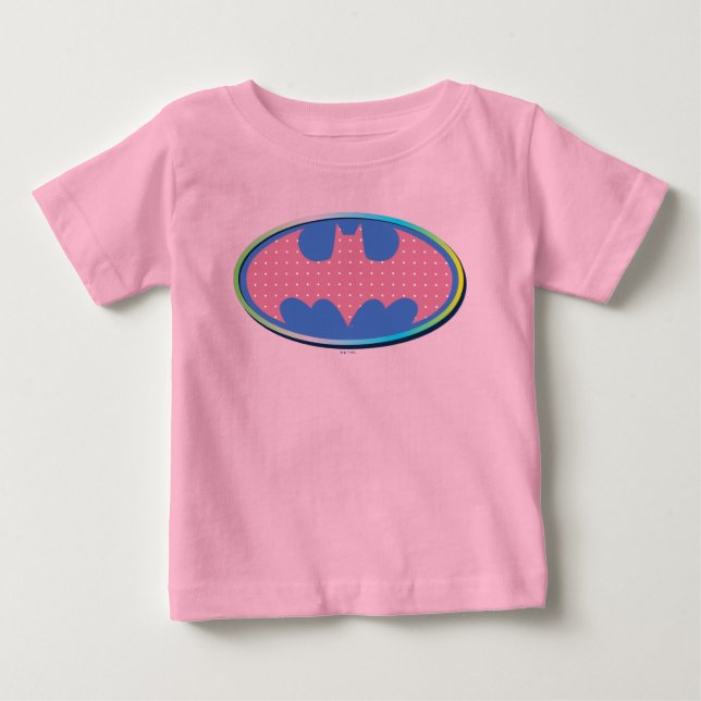 Batman | Rosa Polka-Dot-Logo Baby T-shirt (Vorderseite)