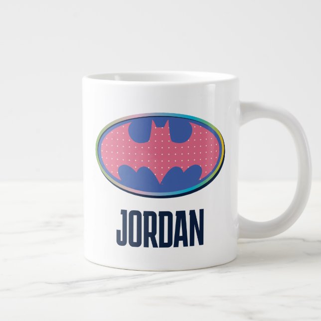Batman | Rosa Polka-Dot-Logo Jumbo-Tasse (Rechts)