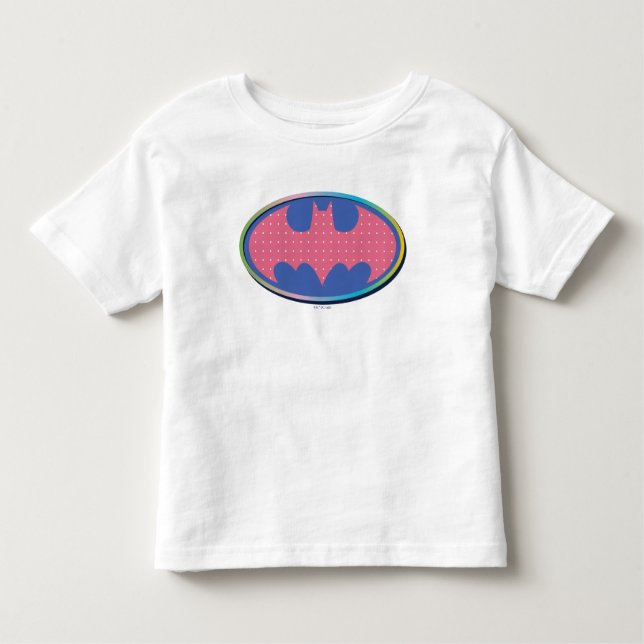 Batman | Rosa Polka-Dot-Logo Kleinkind T-shirt (Vorderseite)