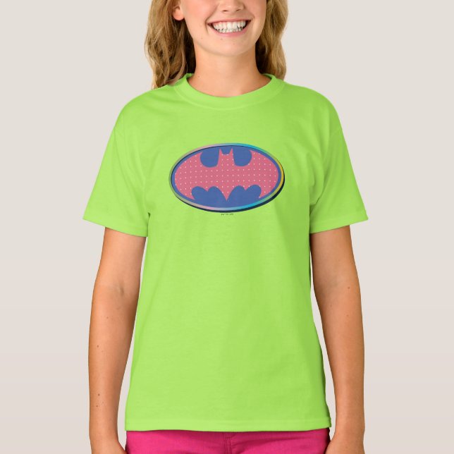 Batman | Rosa Polka-Dot-Logo T-Shirt (Vorderseite)