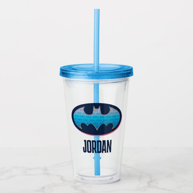 Batman | Rosa und Blau Acryltrinkbecher (Vorderseite)