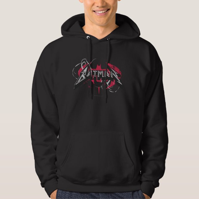 Batman | Rote und schwarze Logos Hoodie (Vorderseite)