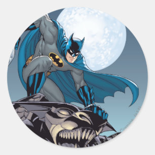 Batman Scenes - Gargoyle Runder Aufkleber