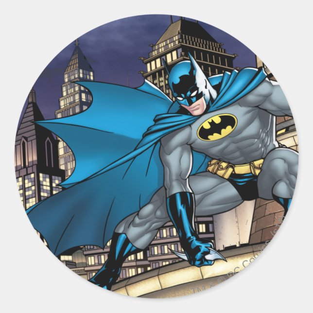 Batman Scenes - Tower Runder Aufkleber (Vorderseite)