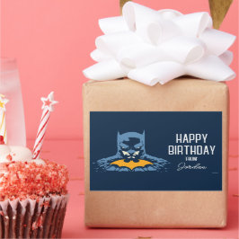 Batman schmetterte Bust mit Gold | Happy Holidays Rechteckiger Aufkleber