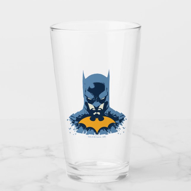 Batman schmetterte Büste mit Gold-Logo Glas (Vorderseite)