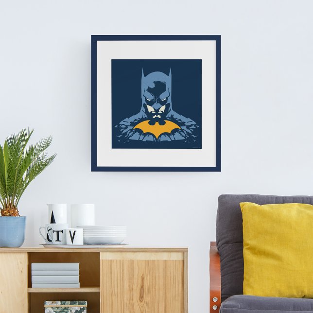 Batman schmetterte Büste mit Gold-Logo Poster (Von Creator hochgeladen)