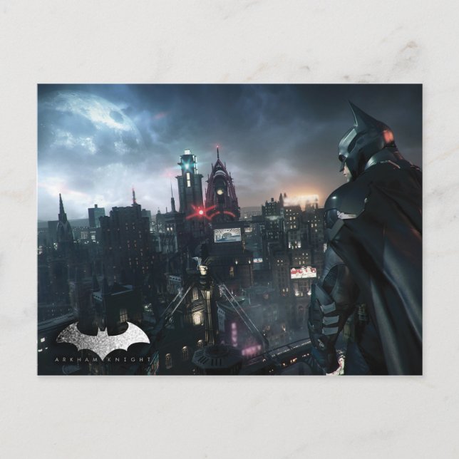 Batman sieht Stadt Postkarte (Vorderseite)