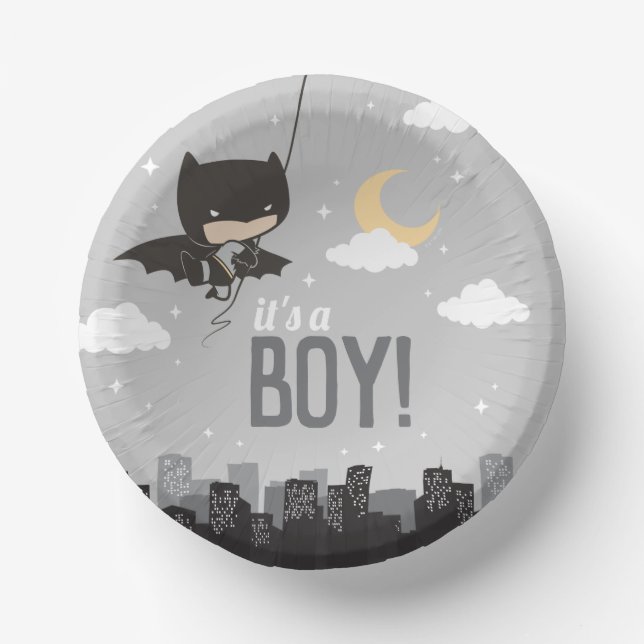 Batman Super Hero Baby Shower Pappteller (Vorderseite)