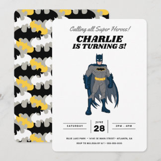 Batman Super Hero Birthday Einladung