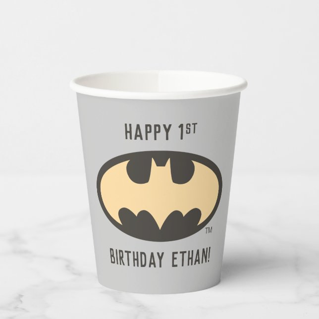 Batman Super Hero Erste Geburtstagskuppen Pappbecher (Links)