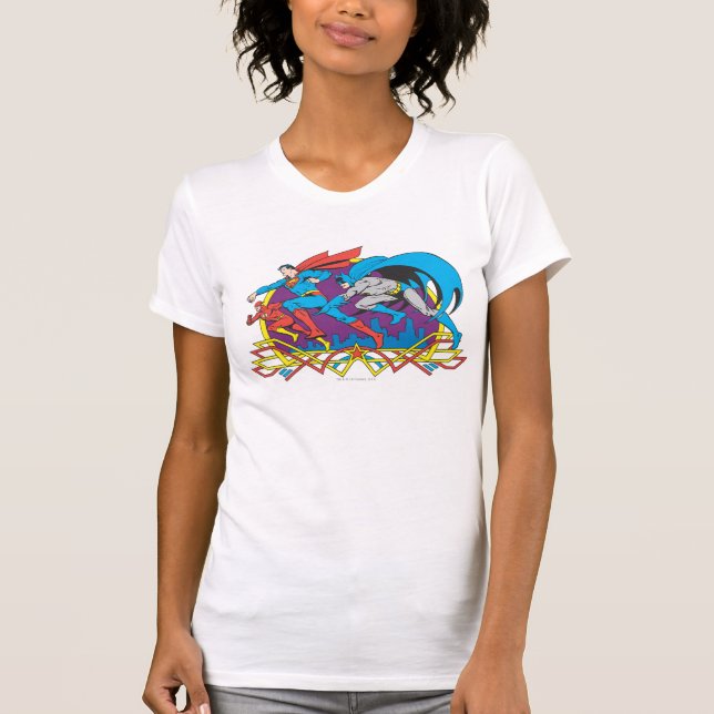 Batman + Superman + Flash Baby T-shirt (Vorderseite)