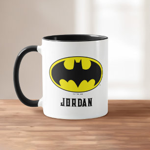 Batman-Symbol Bat-Oval-Logo Namen hinzufügen Tasse