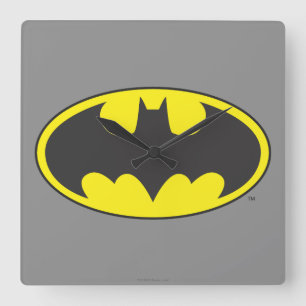 Batman-Symbol   Bat-Oval-Logo Quadratische Wanduhr