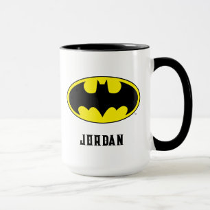 Batman Symbol Becken-Oval-Logo Name hinzufügen Tasse