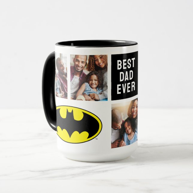 Batman Symbol | Beste Vater-FotoCollage Tasse (Vorderseite Links)
