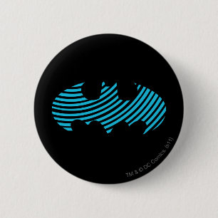 Batman Symbol Blaue Streifen Button