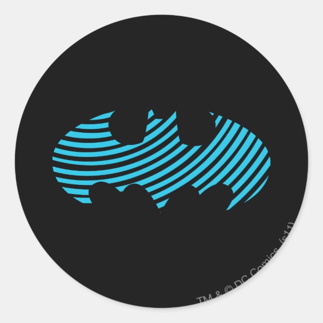 Batman Symbol | Blaue Streifen Runder Aufkleber (Vorderseite)