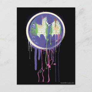 Batman Symbol   Circle Purple Logo Postkarte