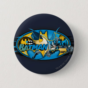 Batman Symbol Classic Collage Logo Button