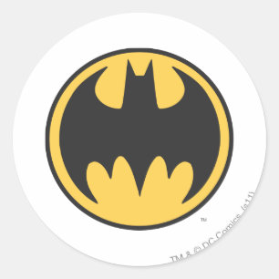 Batman Symbol   Dunkelgelbes Circle-Logo Runder Aufkleber
