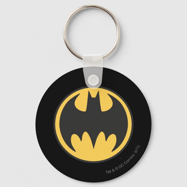 Batman Symbol | Dunkelgelbes Circle-Logo Schlüsselanhänger (Vorderseite)