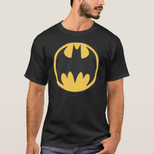 Batman Symbol Dunkelgelbes Circle-Logo T-Shirt
