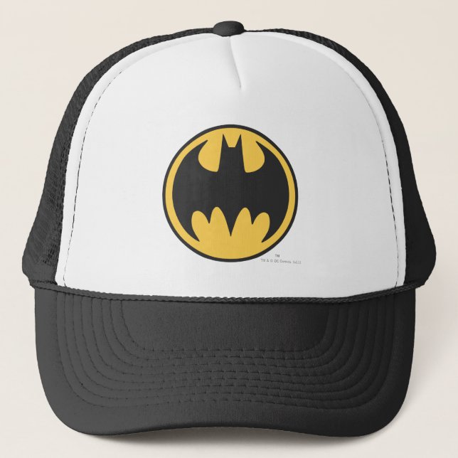 Batman Symbol | Dunkelgelbes Circle-Logo Truckerkappe (Vorderseite)